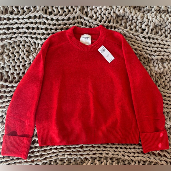 Abercrombie & Fitch Sweaters - Abercrombie & Fitch Madeline Crew Sweater, Red, Size Small